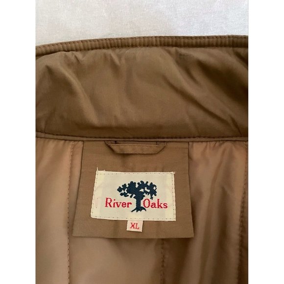 River Oaks Men's Jacket Rain Coat Brown Long Sleeves Full Zip Pocket Size XL - Picture 11 of 12